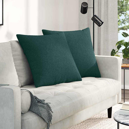 Sofakuddar 2 pcs Mörkgrön 60 x 60 cm tyg