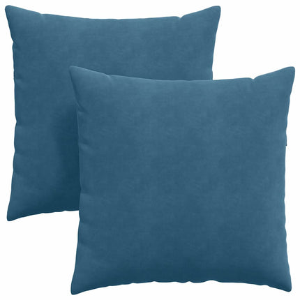 Sofakuddar 2 st Sammet Blå 60 x 60 cm