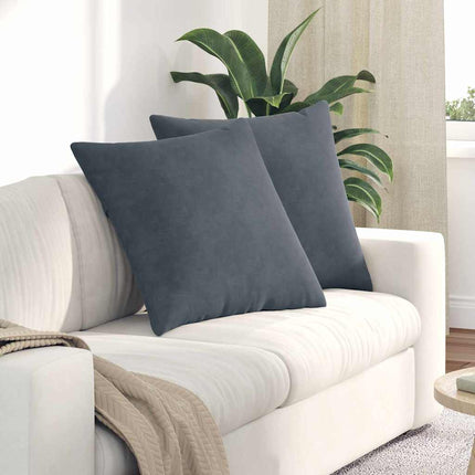 Sofakuddar 2 pcs Mörkgrå 60 x 60 cm Kordread tyg