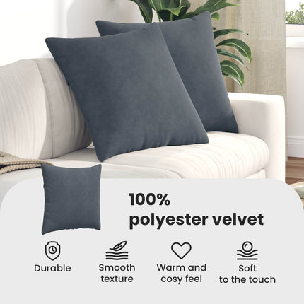 Sofakuddar 2 pcs Mörkgrå 60 x 60 cm Kordread tyg