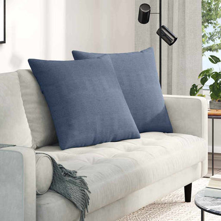 Sofakuddar 2 pcs Blå 60 x 60 cm Kordread tyg