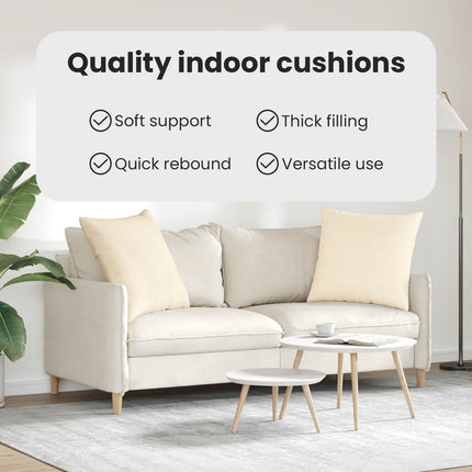 Sofakuddar 2 pcs Kräm 80 x 80 cm Kordread tyg
