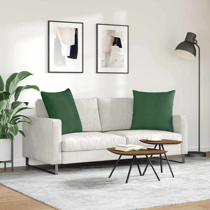 Sofakuddar 2 pcs Mörkgrön 80 x 80 cm Kordread tyg