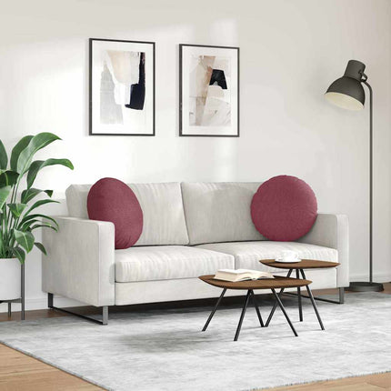 Sittkuddar 2 pcs Vinröd Ø50 x 19 cm tyg