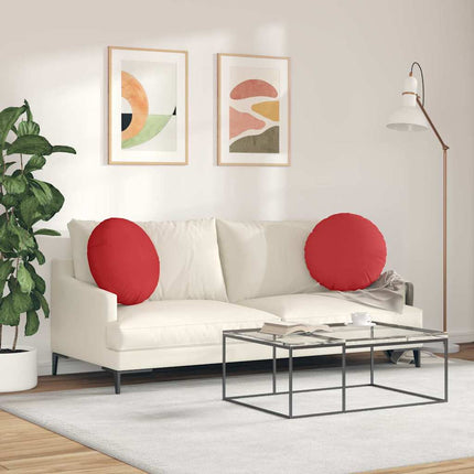Sittkuddar 2 pcs Röd Ø50 x 19 cm tyg