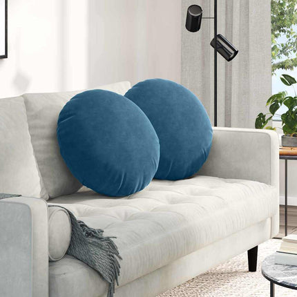 Sittkuddar 2 pcs Blå Ø50 x 19 cm Sammet