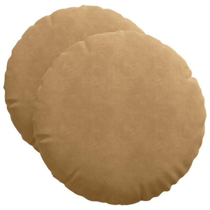 Sittkuddar 2 st Sammet Brun Ø50 x 19 cm