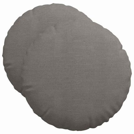 Sittkuddar 2 st Kordread tyg Ljusgrå Ø50 x 19 cm