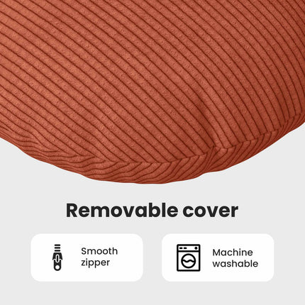 Sittkuddar 2 st Kordread tyg Röd orange Ø50 x 19 cm