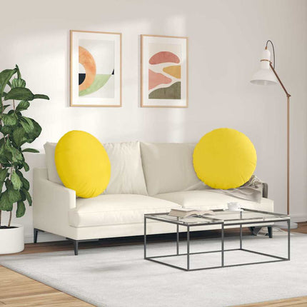 Sittkuddar 2 pcs Ljusgul Ø60 x 21 cm tyg