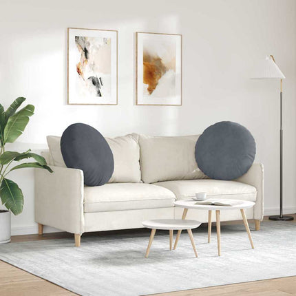 Sittkuddar 2 pcs Mörkgrå Ø60 x 21 cm Sammet