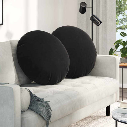 Sittkuddar 2 pcs Svart Ø60 x 21 cm Sammet