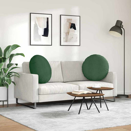 Sittkuddar 2 pcs Mörkgrön Ø60 x 21 cm Kordread tyg