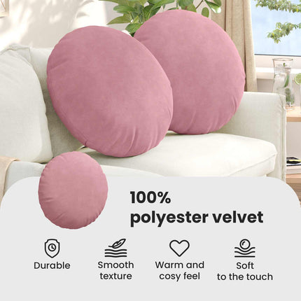 Sittkuddar 2 st Sammet Rosa Ø 80 x 29 cm