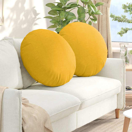 Sittkuddar 2 pcs Ljusgul Ø 80 cm Kordread tyg