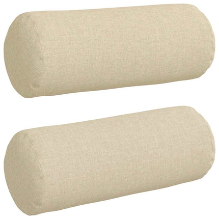 Bolsterkuddar 2 pcs Kräm Ø 15 x 40 cm tyg