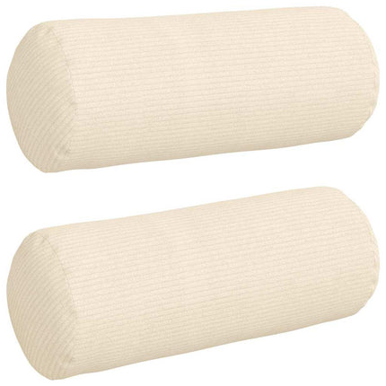 Bolsterkuddar 2 pcs Kräm Ø 15 x 40 cm Kordread tyg