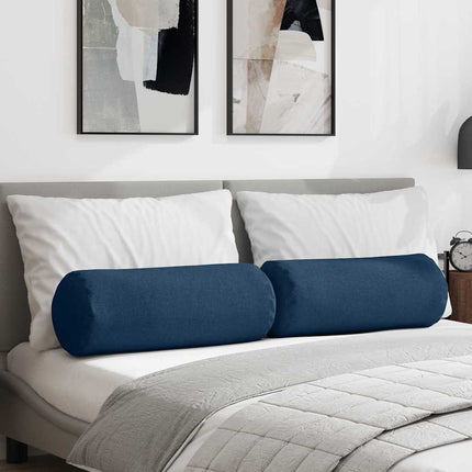 Bolsterkuddar 2 pcs Blå Ø 25 x 70 cm tyg