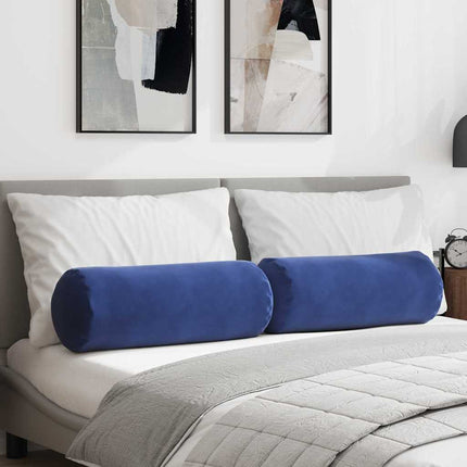 Bolsterkuddar 2 pcs Polisblå Ø 25 x 70 cm Kordread tyg
