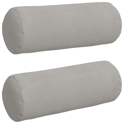 Bolsterkuddar 2 pcs Ljusgrå Ø 25 x 70 cm Mikrofiber Tyg