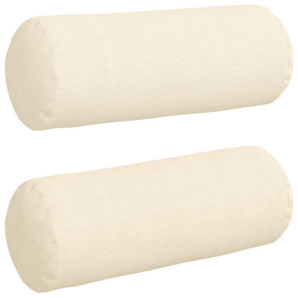 Bolsterkuddar 2 pcs Kräm Ø 25 x 70 cm Kordread tyg