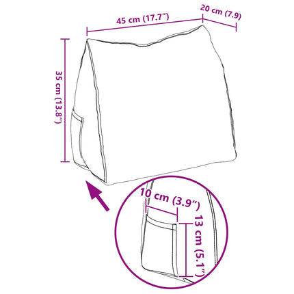 Ryggkudde Rosa 45 x 20 x 35 cm Kordread tyg