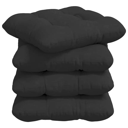 Sittkuddar 4 pcs Svart 45 x 45 cm Mikrofiber Tyg