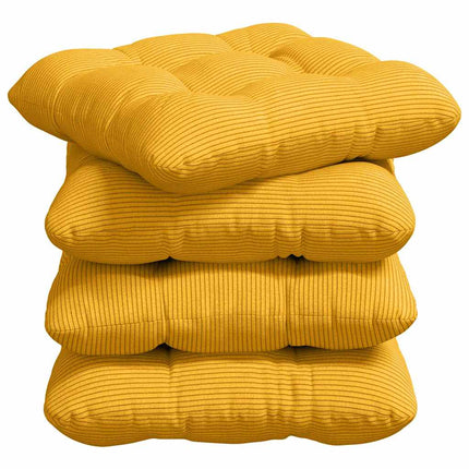 Sittkuddar 4 pcs Ljusgul 45 x 45 cm Kordread tyg