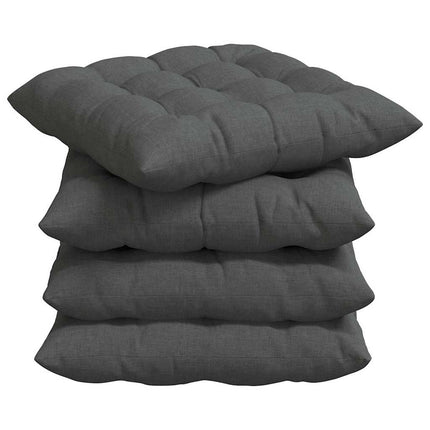Sittkuddar 4 pcs Mörkgrå 40 x 40 x 6 cm tyg