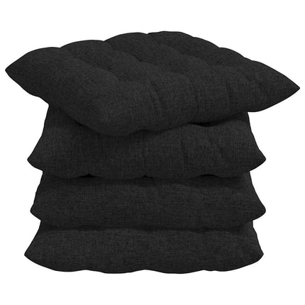 Sittkuddar 4 pcs Svart 40 x 40 x 6 cm tyg