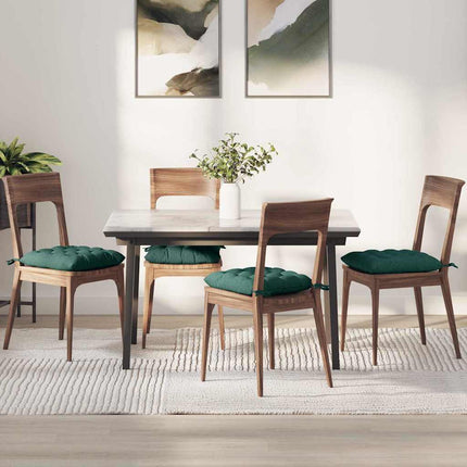 Sittkuddar 4 pcs Mörkgrön 40 x 40 x 6 cm tyg
