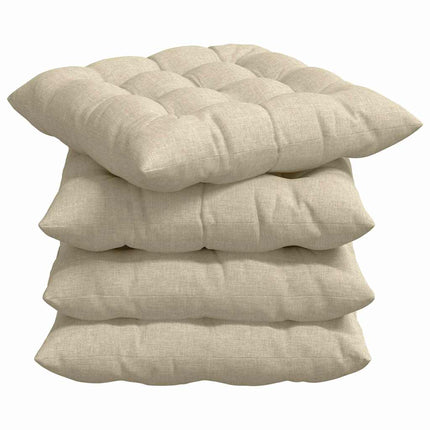 Sittkuddar 4 pcs Kräm 40 x 40 x 6 cm tyg
