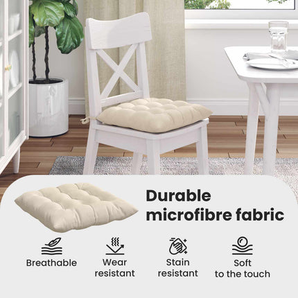 Sittkuddar 4 st Mikrofiber Beige 40 x 40 x 6 cm