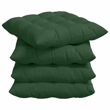 Sittkuddar 4 pcs Mörkgrön 40 x 40 x 6 cm Kordread tyg