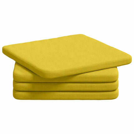 Sittkuddar 4 pcs Ljusgul 40 x 40 x 3 cm tyg