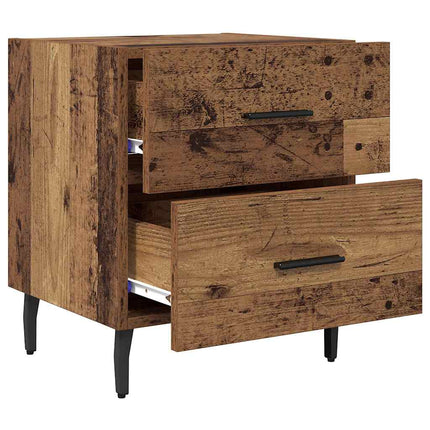 Nattduksbord med låda 2 pcs Gammalt trä 40 x 35 x 47,5 cm