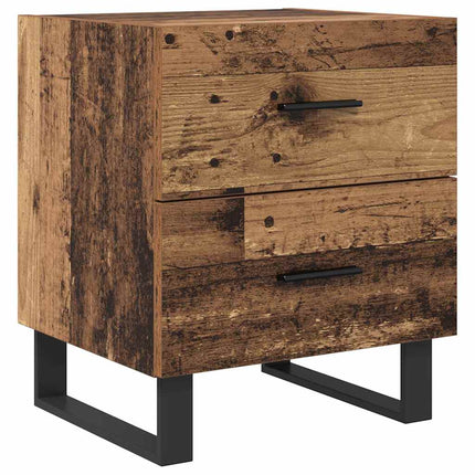 Nattduksbord 2 pcs Gammalt trä och svart 40 x 35 x 47,5 cm