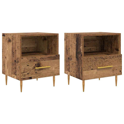 Sängbord 2 pcs Gammalt trä 40 x 35 x 47,5 cm Konstruerat trä