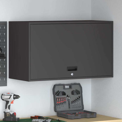 Vägghylla för garage Svart 90 x 40 x 53 cm Pulverlackerad stål