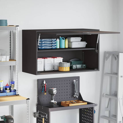 Vägghylla för garage Svart 90 x 40 x 53 cm Pulverlackerad stål
