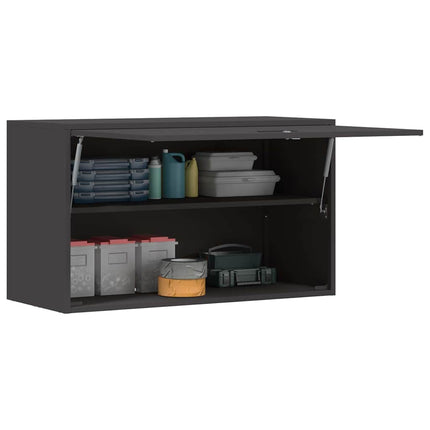 Vägghylla för garage Svart 90 x 40 x 53 cm Pulverlackerad stål