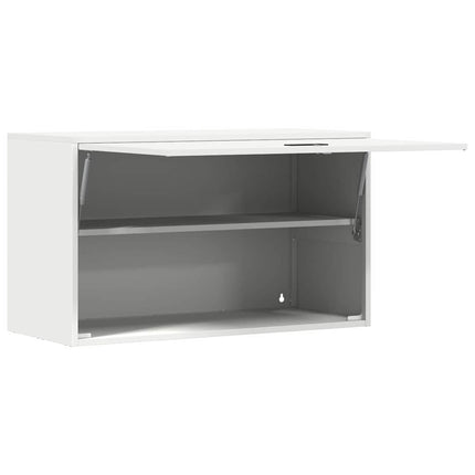 Vägghylla för garage Vit 90 x 40 x 53 cm Pulverlackerad stål