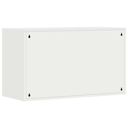 Vägghylla för garage Vit 90 x 40 x 53 cm Pulverlackerad stål