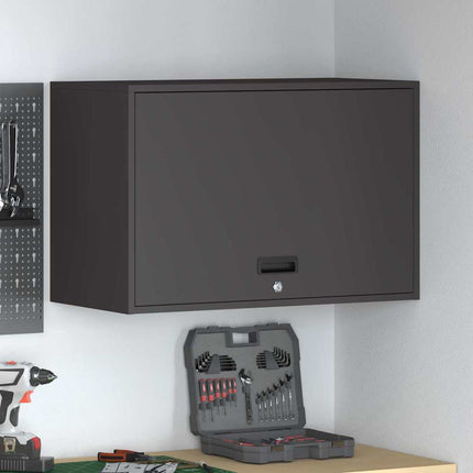 Vägghylla för garage Svart 80 x 40 x 53 cm Pulverlackerad stål
