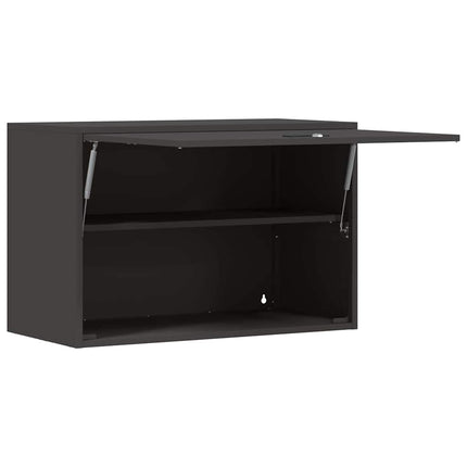 Vägghylla för garage Svart 80 x 40 x 53 cm Pulverlackerad stål
