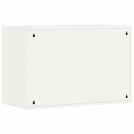Vägghylla för garage Vit 80 x 40 x 53 cm Pulverlackerad stål