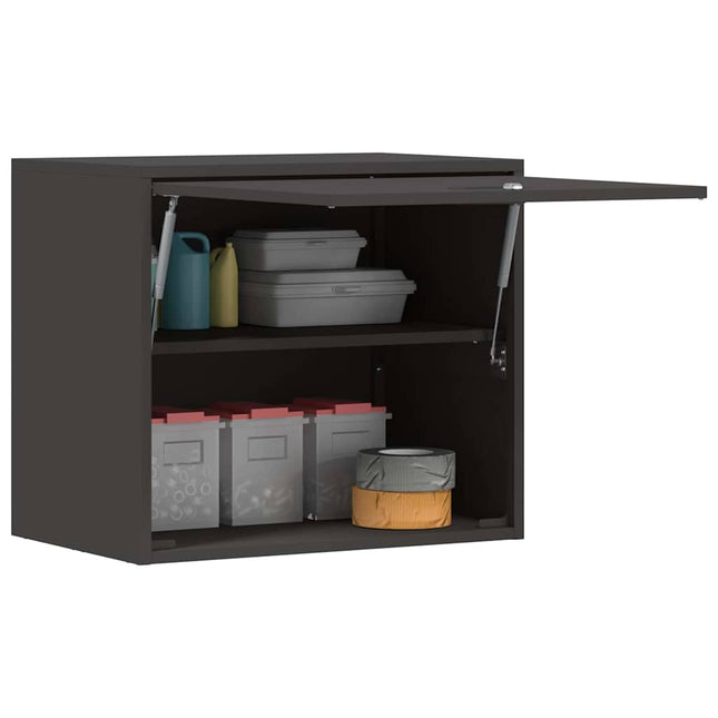 Vägghylla för garage Svart 60 x 40 x 53 cm Pulverlackerad stål