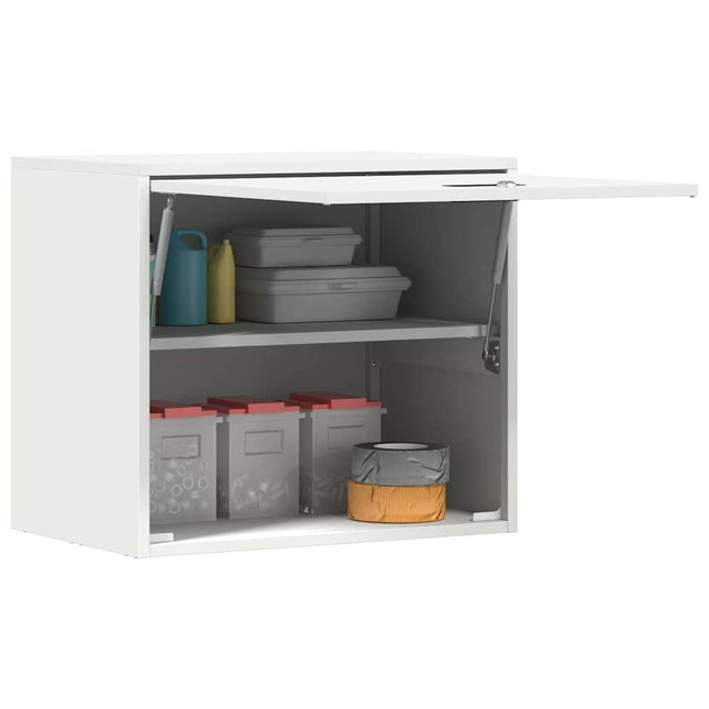 Vägghylla för garage Vit 60 x 40 x 53 cm Pulverlackerad stål