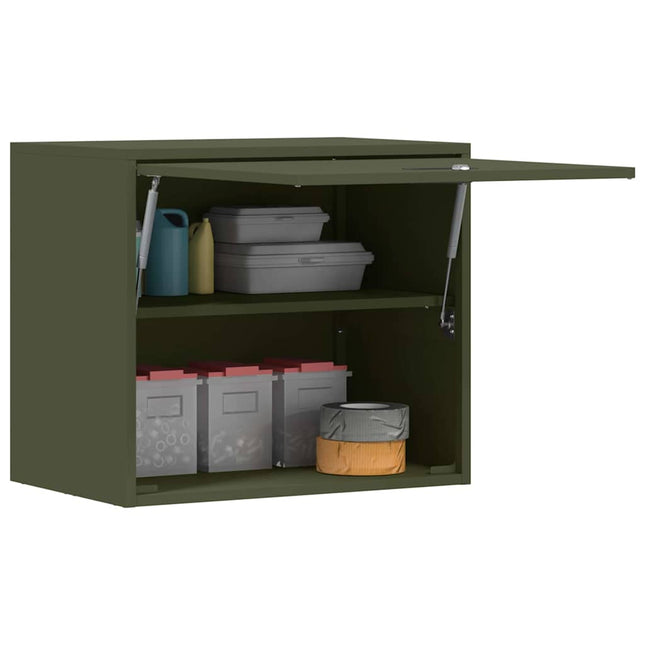 Vägghylla för garage Olivgrön 60 x 40 x 53 cm