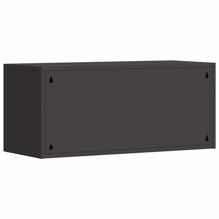 Vägghylla för garage Svart 80 x 33 x 35 cm Pulverlackerad stål